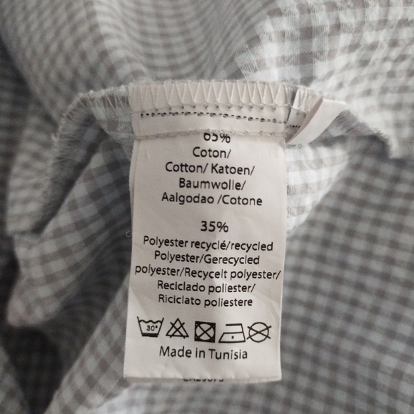 MES SOEURS & MOI Blue White Gingham Seersucker Cotton Blouse M - Picture 5 of 5